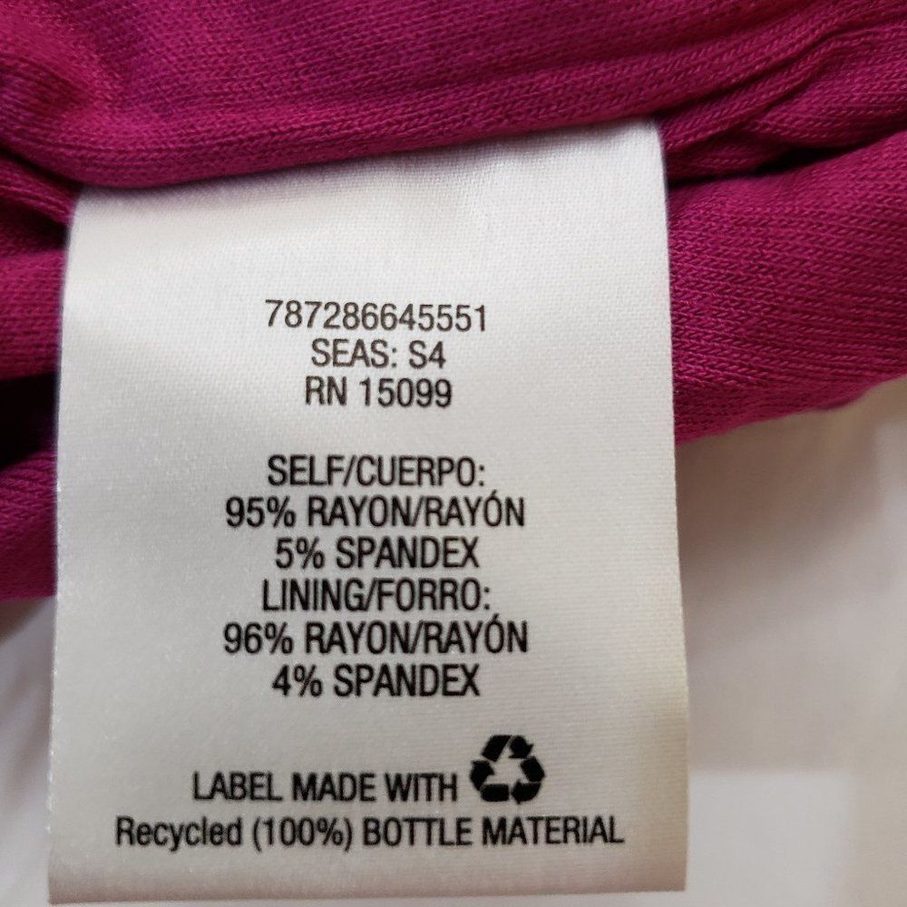 Metaphor Fuchsia Purple Stripe Wrap Blouse Sleeveless V-Neck Ruched Small NWT - Picture 14 of 14